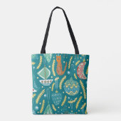 kerstversieringen naadloos. Bright Tote Bag (Achterkant)