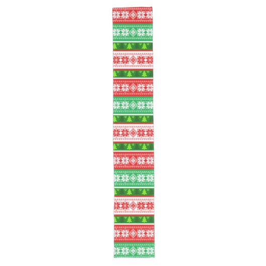 KERSTVERSIERINGEN ONTWERP ROOD WIT GROEN LANGE TAFELLOPER (Voorkant)