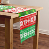 KERSTVERSIERINGEN ONTWERP ROOD WIT GROEN LANGE TAFELLOPER (Voorbeeld)