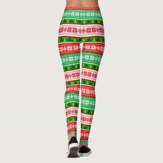 KERSTVERSIERINGEN ONTWERP ROOD WIT GROEN LEGGINGS (Achterkant)