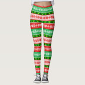 KERSTVERSIERINGEN ONTWERP ROOD WIT GROEN LEGGINGS (Voorkant)