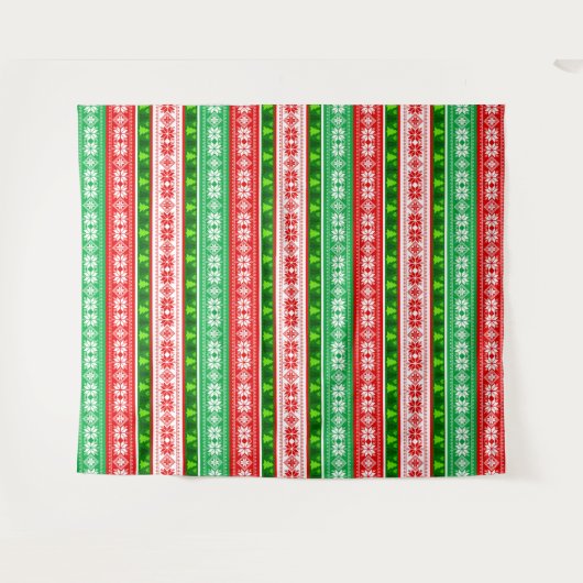 KERSTVERSIERINGEN ONTWERP ROOD WIT GROEN WANDKLEED (Voorkant (horizontaal))