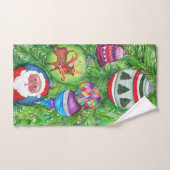 Kerstversieringen op de boshanddoek handdoek (Handdoek)