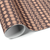 Kerstversieringen op donkerbruin cadeaupapier (Rol Hoek)