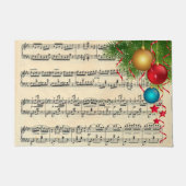 kerstversieringen op muziek deurmat (Voorkant)