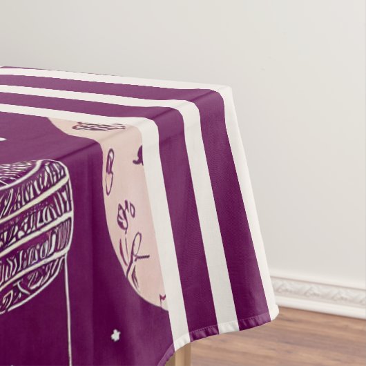 kerstversieringen op Plum Tablecloth Tafelkleed (Voorbeeld)