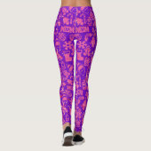 Kerstversieringen pattern.pink.07 B Paarse BG Leggings (Achterkant)