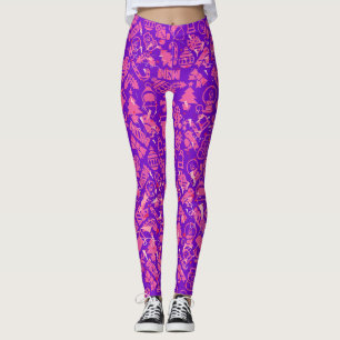 Kerstversieringen pattern.pink.07 B Paarse BG Leggings