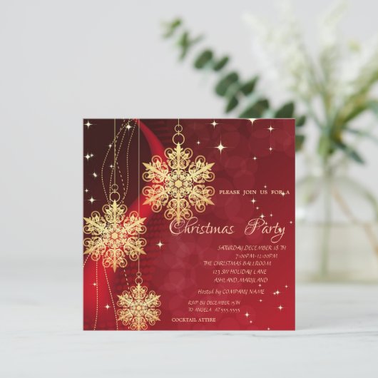 Kerstversieringen, RedCorporate-kerstfeest Kaart (Staand voorkant)