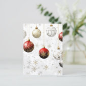 KERSTVERSIERINGEN ROOD / GOUD #1 FEESTDAGENKAART (Staand voorkant)