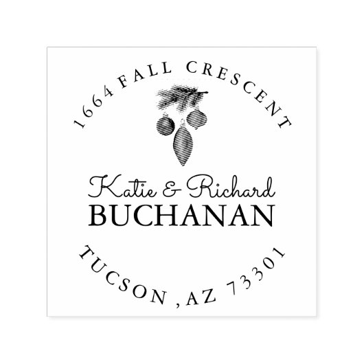 Kerstversieringen Rubber Adres Stempel (Design)