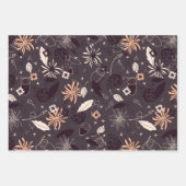 kerstversieringen, sierbloemen, kegels op kerst inpakpapier vel (Voorkant 2)