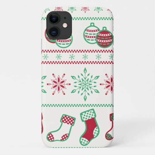 Kerstversieringen, sneeuwvlokken en kousen Case-Mate iPhone case (Achterkant)
