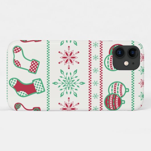 Kerstversieringen, sneeuwvlokken en kousen Case-Mate iPhone case (Achterkant (horizontaal))