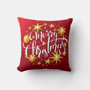 kerstversieringen Sparkeerster Typografie Red Kussen