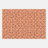 kerstversieringen, sterren, kegels, vogels op inpakpapier vel (Voorkant 3)