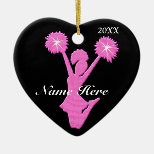 kerstversieringen van Cheerleader PERSONALIZED Keramisch Ornament (Voorkant)