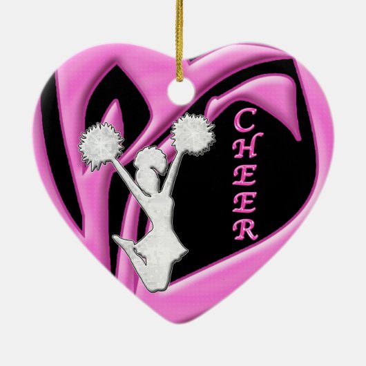 kerstversieringen van Cheerleader PERSONALIZED Keramisch Ornament (Achterkant)