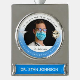 kerstversieringen voor gepersonaliseerde dokter verzilverd banner ornament