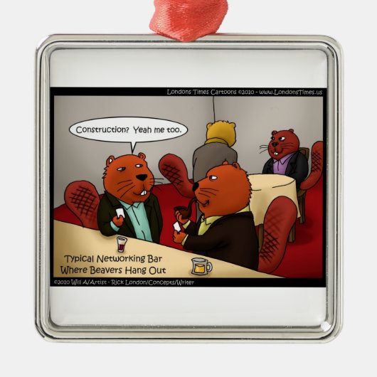 kerstversieringen voor het netwerk van beaver metalen ornament (Voorkant)