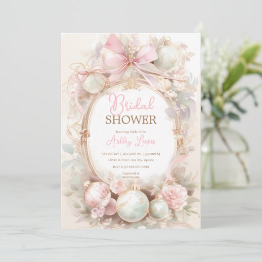 Kerstversieringen, Winter roze vrijgezellenfeest Kaart (Staand voorkant)