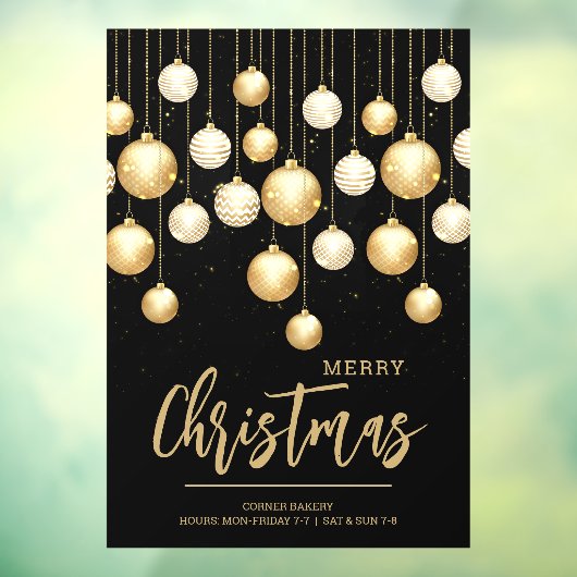 Kerstversieringen Zwart en Goud Raamsticker (Vel 3)