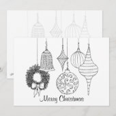 Kerstversieringsfeestkaart voor kleuren feestdagenkaart (Voorkant / Achterkant)