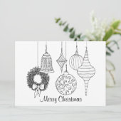 Kerstversieringsfeestkaart voor kleuren feestdagenkaart (Staand voorkant)