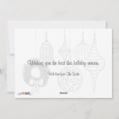 Kerstversieringsfeestkaart voor kleuren feestdagenkaart (Achterkant)