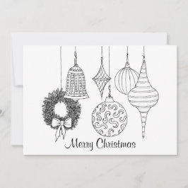 Kerstversieringsfeestkaart voor kleuren feestdagenkaart