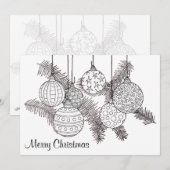 Kerstversieringsfeestkaart voor kleuren feestdagenkaart (Voorkant / Achterkant)