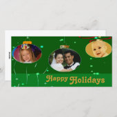 Kerstversieringsfoto's Feestdagenkaart (Voorkant / Achterkant)