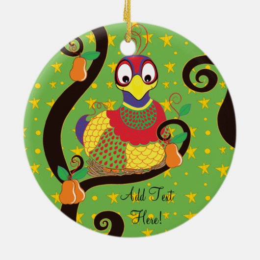 kerstversieringsparttridge aanpassen keramisch ornament (Achterkant)