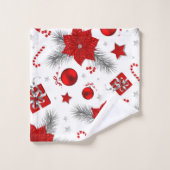 kerstversieringspatroon bad handdoek (Wasdoekje)
