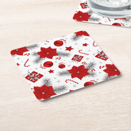 kerstversieringspatroon kartonnen onderzetters (Schuin)