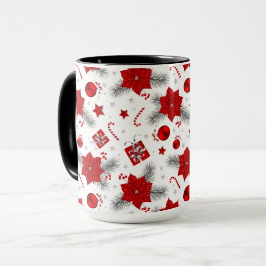 kerstversieringspatroon mok (Voorkant links)