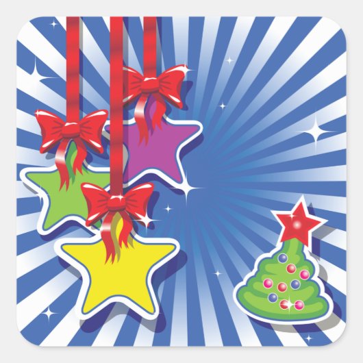 kerstversieringsStickers Vierkante Sticker (Voorkant)