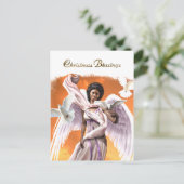 Kerstverslaafden Afrikaanse Amerikaanse Angel Feestdagenkaart (Staand voorkant)