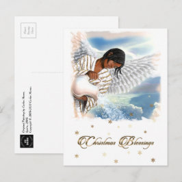 Kerstverslaafden Afrikaanse Amerikaanse Angel Feestdagenkaart