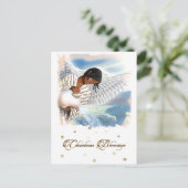 Kerstverslaafden Afrikaanse Amerikaanse Angel Feestdagenkaart (Staand voorkant)