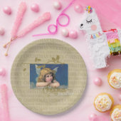 Kerstverslaafden Angel Papieren Bordje (Feest)