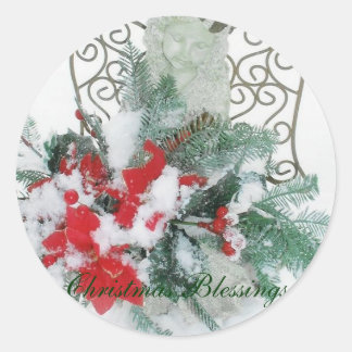 Kerstverslaafden Angel Ronde Sticker