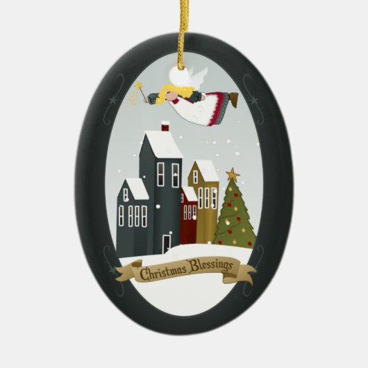 Kerstverslaafden Angel | Versiering Keramisch Ornament (Voorkant)