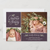 Kerstverslaafden Foto geboorteaankondiging Feestdagenkaart (Voorkant)