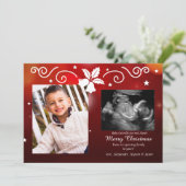 Kerstverslaafden Foto Zwangerschap Aankondiging (Staand voorkant)