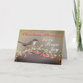 Kerstverslaafden, liefdesvreugde, Luke 2:14 Feestdagen Kaart (Voorkant)