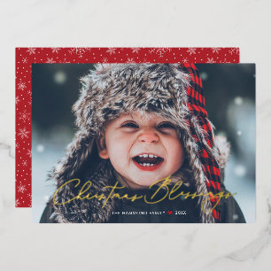 Kerstverslaafden Religieuze Folie Holiday Kaart