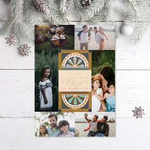 Kerstverslaafden Vakantie Foto Folie Kaart