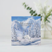 Kerstverslaafden Winterlandschap en witte vos Kaart (Staand voorkant)