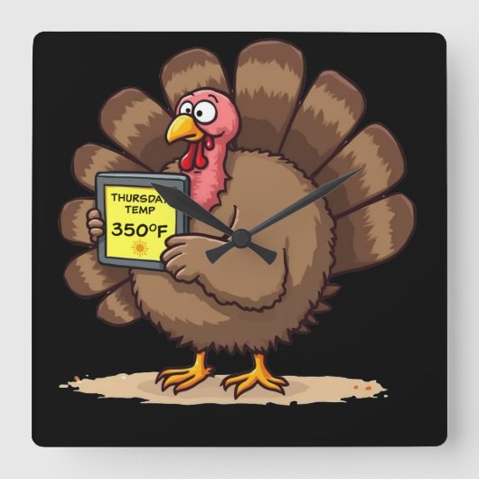 Kerstvertelling Grappige Kalkoen Grap Vierkante Klok (Voorkant)